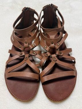 XOXO Strappy Gladiator Sandals Brown